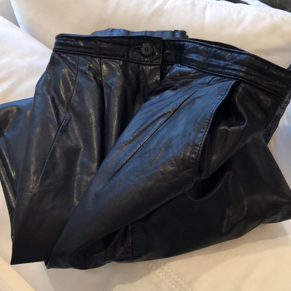 ⭐️ Bill Atkinson Vintage, High Waist Lined Cowhide Leather front pocket trousers - Picture 6 of 11